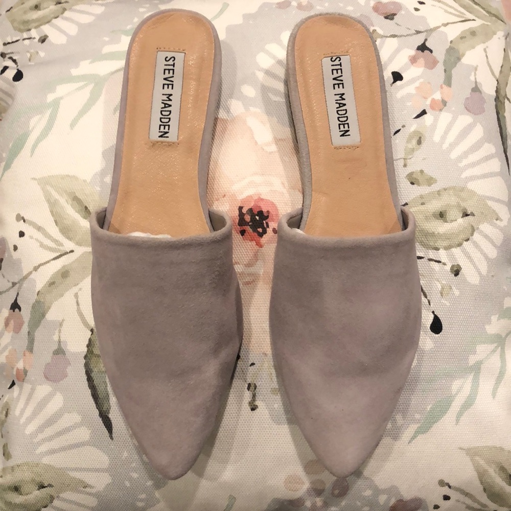 Steve Madden TRACE, Grey Suede Mules
